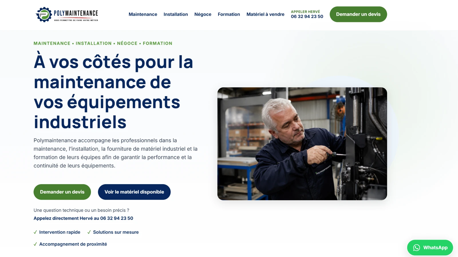Aperçu du site Polymaintenance